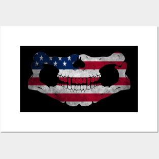 Skull usa Posters and Art